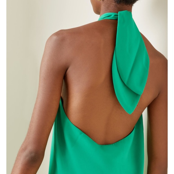 Johanna Ortiz Journey Like No Other Crepe Long Halter Top in Emerald - Size 4 - Picture 3 of 8